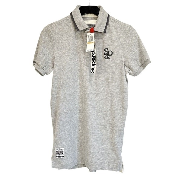Superdry Other - Superdry Men's S & D Logo Gray Short Sleeve Classic Polo Shirt Size S NWT $60